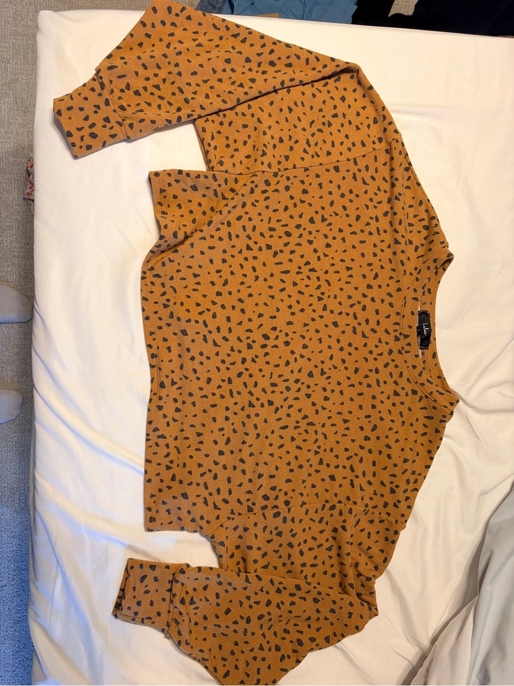 Lulus Leopard Print Crop Long Sleeve Top